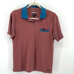 RVCA Slim Fit striped short sleeve polo shirt sz S